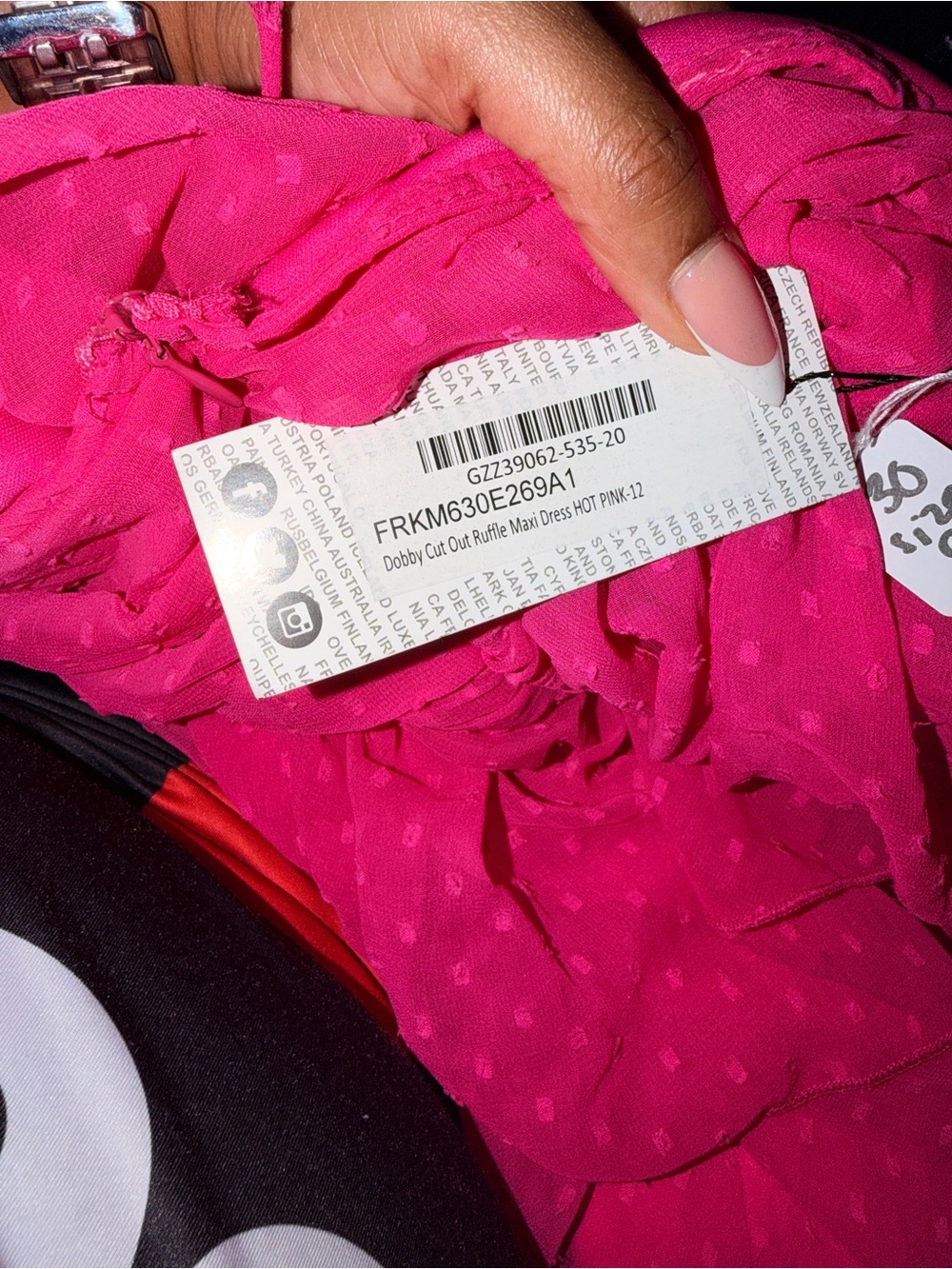 Fuchsia Ruffled V-Neck Maxi Dress - Picture 7 of 7